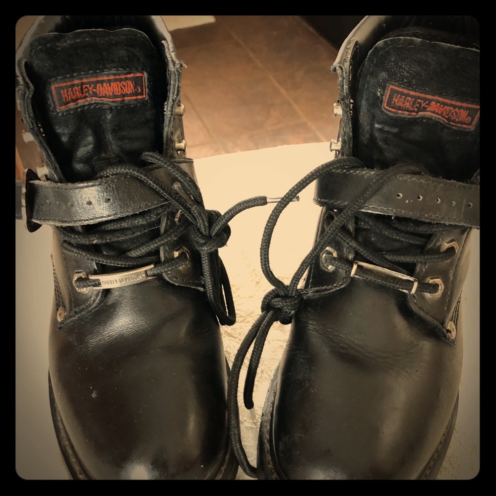 Vintage Harley Davidson motorcycle boots